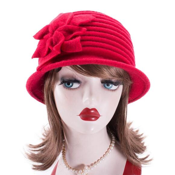 2953 Womens 1920s Look 100% Wool Beret Beanie Cloche Bucket Winter Hat A543 main image 8